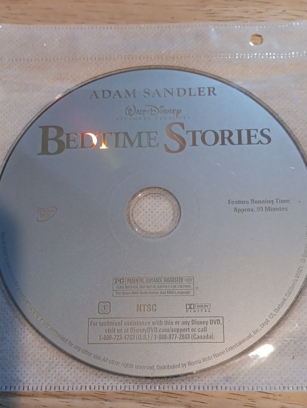 Bedtime Stories DVD *NO CASE*